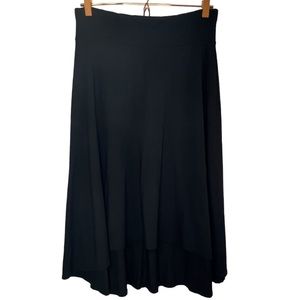 Ann Taylor black flare stretch skirt size Small *